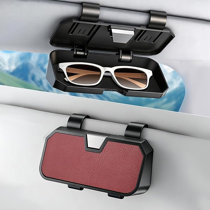 Sunglasses Holder for Car Visor Leather Eyeglasses Organizer Case for BMW X3 X5 X7 X1 3 4 2 5 Series Accessories
