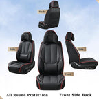 Coverado Universal Seat Covers Full Set, Universal Seat Covers for Cars, Waterproof Nappa Leather Car Seat Covers with Head P