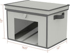 Univivi Storage Bins with Lids, Large Closet Organizers and Storage with Handles & Window, Foldable Fabric Storage Boxes with