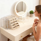 Greenfeather Jewelry Organizer with 7 Removable Drawers, Clear Acrylic Jewelry Box with 16 Necklace Hooks, 48 Pairs of Earrin