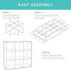 Best Choice Products 9-Cube Storage Organizer, 11in Shelf Opening, Bookcase, Display Shelf, Customizable w/ 3 Removable Back 