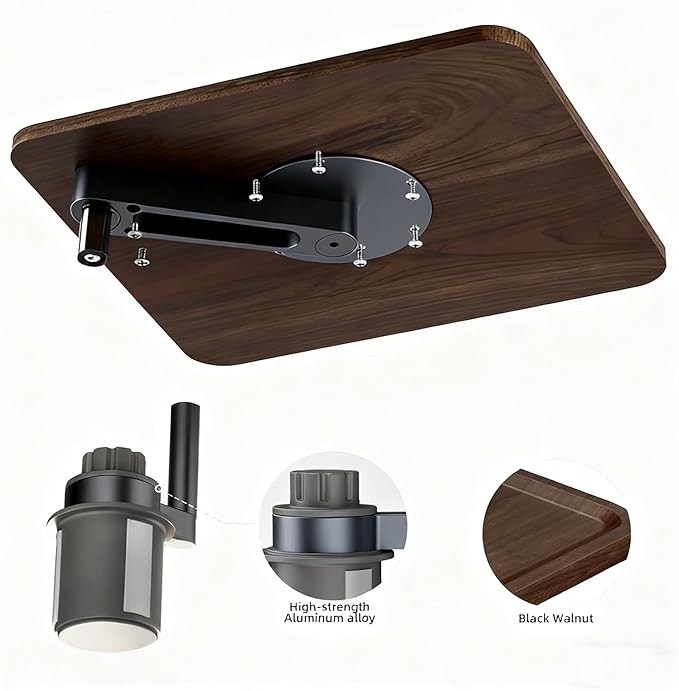 HZGAMER Wood Car Desk for Laptop, 360° Rotating Wood Cup Holder Table Tray for Drivers and Passengers, Car Accessories Compatible with Tesla Model Y/3/S, Ford F150/Explorer/Maverick & Most Vehicles