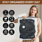 12 Pack Vacuum Storage Bags,Space Saver Bags for Clothing,Comforters,and Bedding,Includes 2 Jumbo, 2 Large, 2 Medium, 2 Small