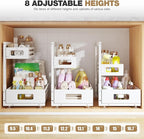 2 Pack Under Sink Organizer,Pull Out Cabinet Organizer With Smooth Cylindrical Rail,Metal Slide Out Drawer for Kitchen Bathro