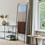 Blanket Ladder Decorative Towel Rack Holder for Bathroom, Wall Leaning Metal Drying Quilt Stand for Living Room Bedroom Farmh