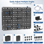 KDD 9 in 1 RGB Gaming Wall Organizer Peg Board - DIY Pegboard Combination Kit with Phone Stand/Pen Holder/Storage Box/Headset