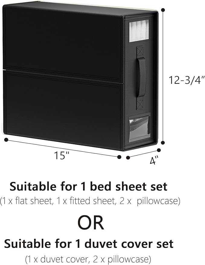 SheetCube Bed Sheet Organizers and Storage 6 Pack, Foldable Linen Closet Organizer with Window and Label, Bedding Folder Stor
