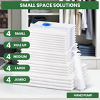 Vacuum Storage Bags,20Pack Vacuum Seal Bags for Clothing,Travel,Clothes,Comforters,Blankets,Pillows-4 Jumbo+4 Large+4 Medium+