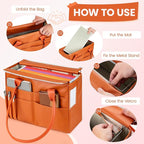 File Tote Bag, Portable File Organizer Box Hanging Filing Box Desktop File Folder Document Storage Organizer with Pockets and