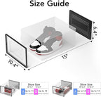 Foluck X-Large Shoe Storage Box, 15 Pack Clear Plastic Stackable Shoe Organizer for Closet, Interlocking Design Shoe Containe