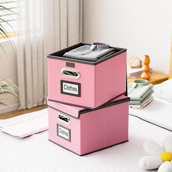 Huolewa Portable Leather File Organizer Boxes with Lids, Office Document Boxes Organizer, Filing Boxes, Decorative Small File