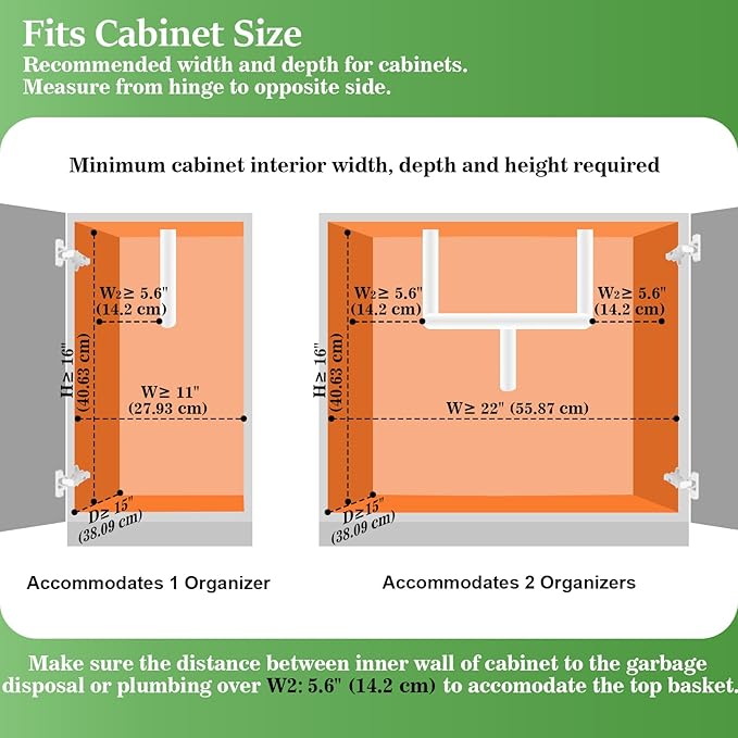 REALINN Under Sink Organizer, Pull Out Cabinet Organizer 2 Tier Slide Out Sink Shelf Cabinet Storage Shelves, Under Sink Stor