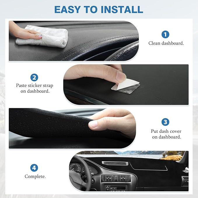 FIILINES Dash Cover for Chevy/Chevrolet Cavalier 1995-2005, Dashboard Cover Cavalier Accessories Suede Dash Cover Mat Sunshad