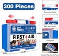 300 Piece Professional First Aid Kit, Multi-Function Portable Medical Kit for Home, Car, Travel, Camping, Worksite, Outdoor, 