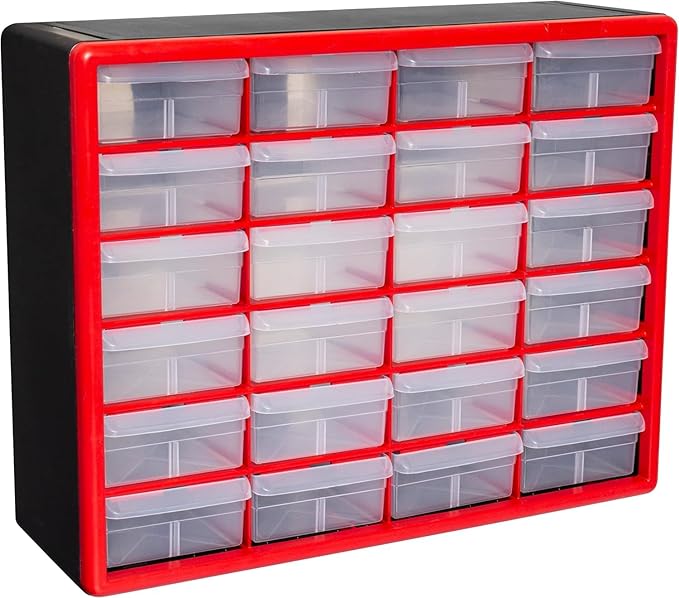 Akro-Mils 24-Drawer Plastic Drawer Storage Cabinet for Garage Organization, Bead Organizer, Building Bricks Storage, Teacher 