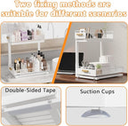 2 Pack Under Sink Organizer with Ball Bearing Sliding Drawer, Heavy Duty Pull Out Cabinet Organizer, 2 Tier Adjustable Storag