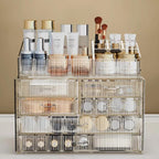 ZHIAI Stackable Storage Drawers, Acrylic Bathroom Counter Organizer Clear Makeup Organizers for Vanity, Kitchen Cabinets, Bat