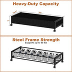 2 Pack Under the Bed Storage Containers,36 inch Long Underbed Storage with Wheels,7.3 inch Height Under Bed Shoe Storage,Larg