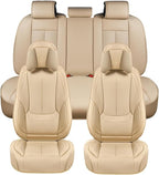 Coverado Universal Seat Covers Full Set, 5 Seats Universal Seat Covers for Cars, Waterproof NAPPA Leather Car Seat Covers wit
