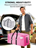 12 Pack Large Strong Moving Bags with Zippers & Carrying Handles - Water-Resistant - Heavy Duty Storage Tote for Space Saving