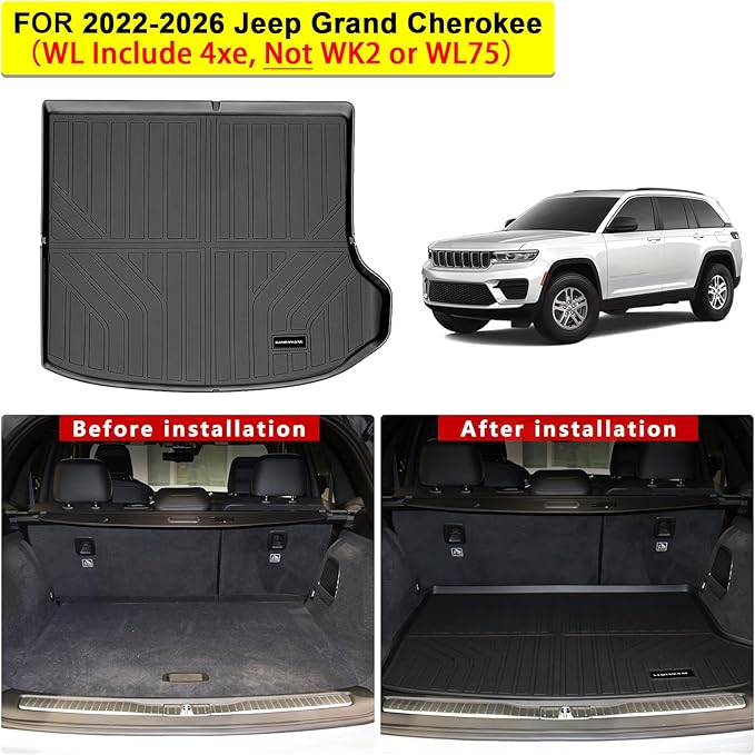 TPE Floor Mats for 2022-2026 Jeep Grand Cherokee WL All Weather Car Floor Liners Fit Jeep Grand Cherokee WL Accessories 5 Seat Only (Not WK2 WL75) ﻿