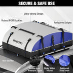 WORKPRO Rooftop Cargo Carrier Roof Bag, 21 Cubic Feet, Waterproof Roof Rack Cargo Carrier for Vehicle with/Without Rack, Heavy Duty 840D PVC, Includes Anti-Slip Mat, 6 Safety Hooks and Storage Bag