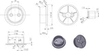 QCAA Heavy Duty Solid Metal Closet Rod Socket Set, 1-3/8'', Matte White, 2 Pair, Made In Taiwan
