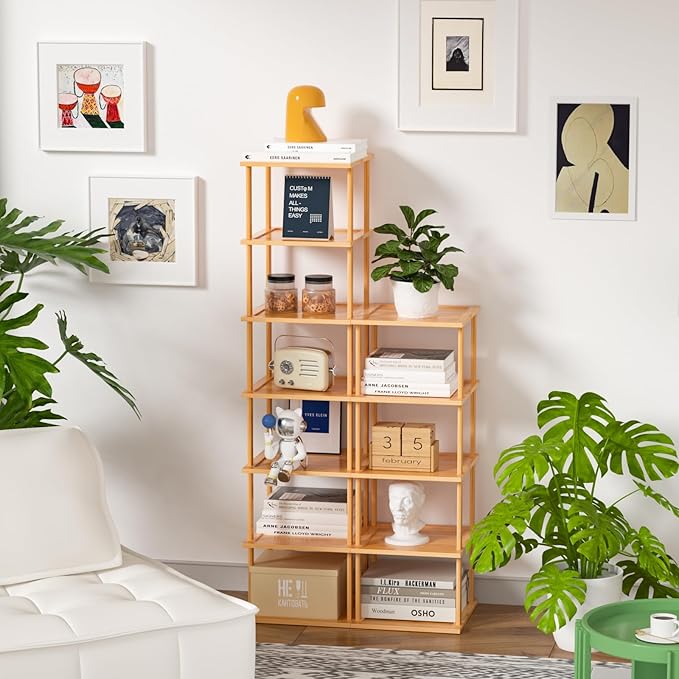 MHXW SXPN Bamboo Free Standing Shoe Rack Shelf Multi Tier Tall Wooden Stackable Shoes Rack Organizer for Closet Front Door En
