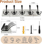 Wooden Coat Rack Wall Mount Heavy Duty, 2 Pack Coat Hanger Wall Mount with 5 Triple Hooks for Clothes, Jacket, Hat, Keys, Spa