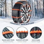 10 Pcs Universal Anti-Skid Snow Tire Chains, 2026 New Portable Emergency Non-Slip Plastic Cable Ties, Snow Tire Chains for Pi