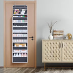 Univivi Over The Door Organizer, 6 Shelf Door Hanging Organizer Nursery Door Storage with PVC Pockets 8 Side Pockets for Bath
