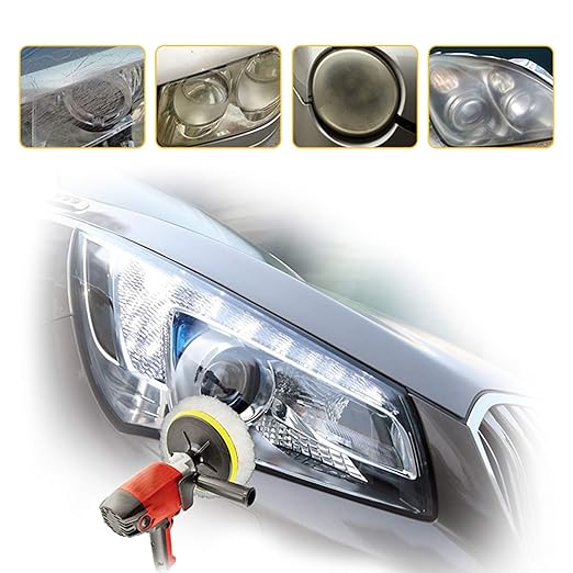 Auto Vehicle Headlight Restoration Kit, DIY Car Care Electric Repair Kit to Restore Oxidation Hazy Yellow Scratch for Headlig