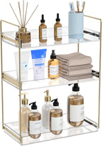 Bathroom Countertop Organizer, 3 Tier Acrylic Tray Vanity Counter Skincare Organizer Shelf, Kitchen Under Sink Standing Rack,