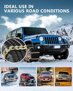SCITOO 195-275mm Snow Chains for Car SUV Pickup Trucks,Quick Easy Installation Tire Traction Chain,Adjustable Universal Emerg