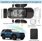 Windshield Sun Shade Car Windshield Foldable Full Windows Coverage Custom Fit for Toyota 4Runner 2025 2026 Accessories Car Window Shades Block Sun UV Rays 8PCS