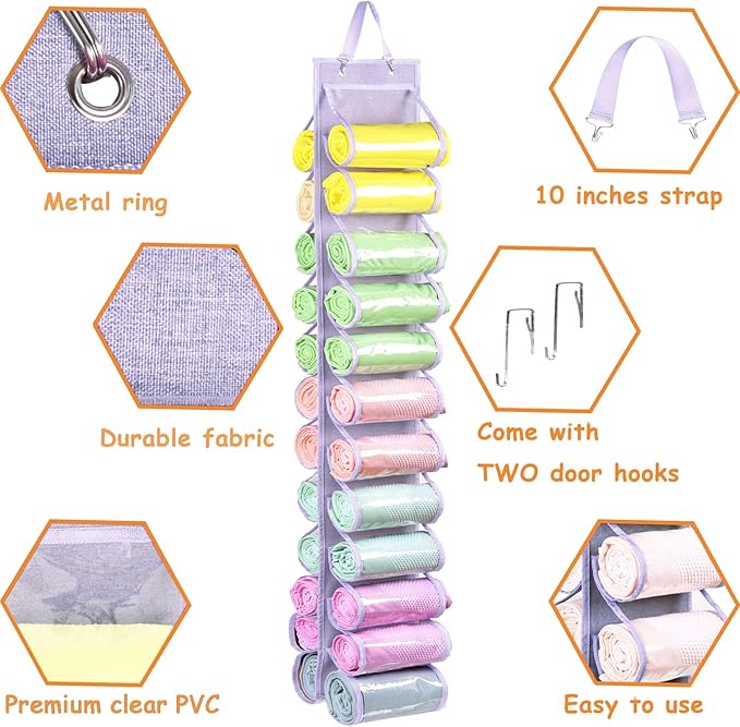 Legging Storage Bag Storage Hanger Can Holds 24 Leggings or Shirts Jeans Compartment Storage Hanger, Foldable Leggings Organi