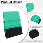 HARFINGTON 10pcs Car Vinyl Scraper 4inch Vinyl Squeegee Felt Edge Squeegee Tool for Car Window Tint Wallpaper Decal Sticker Installation Crafts Car Wrap Paste, Cyan