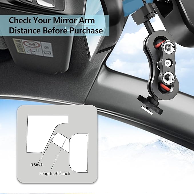 Backup Camera Monitor Mount, for 7/9 inch Display Screen, Dash Cam GPS, Aluminum Rearview Mirror Mounting Bracket for Reverse Camera Display