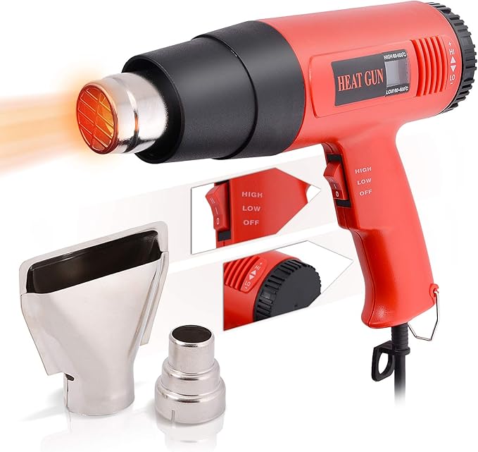 NEWISHTOOL Car Wrap Kit Heat Gun for Vinyl Wrap Application & Window Tint Installation Vehicle Wrapping Tools, Includes Wrap Squeegee and Spare Felt, Micro Squeegee, Film Cutter, Vinyl Scraper, Gloves