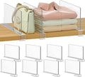 Purse Organizer for Closet Shelf Dividers: 6-inch Tall (Shorter Version) Adjustable Clear Acrylic Bag Storage Organizer for H