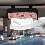 Car Tissue Holder Car Visor Organizer Tissue Box Holder for Car Sun Visor Organizer with Car Vehicle Accessories Essentials Interior for Women Men Six Seven Leopard Hearts Pink