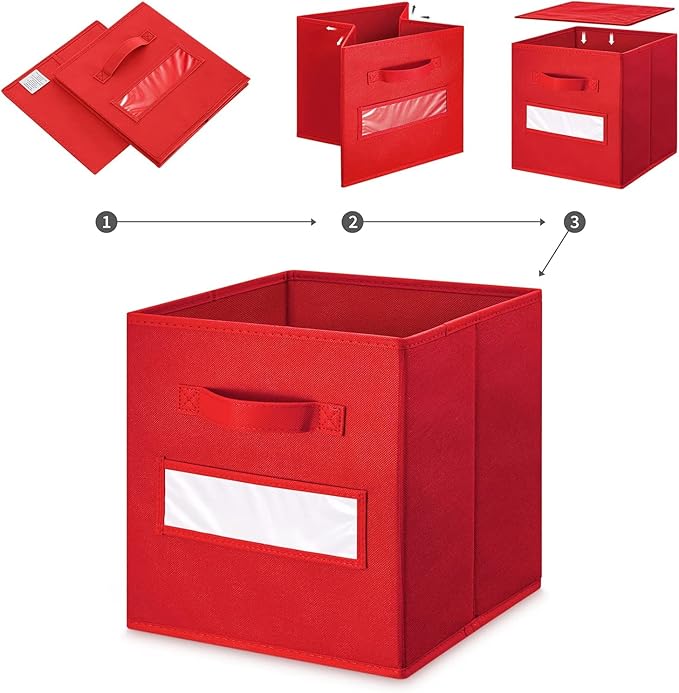 artsdi 13x13x13 storage cube bins(Set of 8) Fabric storage cubes with 8 Labels Window Cards & a Pen, storage cubes 13x13, Col