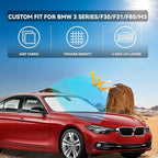 for BMW 3 Series320i 328d 330i 340i 330e 2013-2018 Windshield Sun Shade -4 Layers Sunshades for Front Windows Cover Custom Fit 3 Series F30/F31/F80/M3 Sun Visor Shade Blocks UV Rays Car Accessories