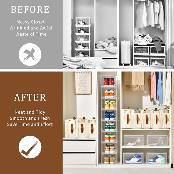 Bed Sheet Organizers and Storage, 8 Pack Linen Closet Organizers with Adjustable Zipper, Foldable Bedding Storage for Queen o