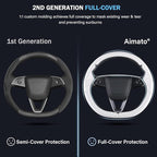 Steering Wheel Cover for Tesla Model 3 Highland(2024-Present)/ Model Y Juniper(2025-Present),Anti-Slip,Comfortable Grip,Breathable,Customized for Tesla Model 3/Y Accessories,Nappa White