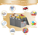 Large Toy Box Chest, Collapsible Sturdy Toy Storage Organizer Boxes Bins Baskets Dinosaur Kids Toy Chest Bin with Lids for Bo