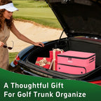 ANILD Golf Trunk Organizer, 2 Layer Golf Storage Case with Separate Ventilated Compartment for 2 Pair Shoes, for Balls, Tees,