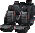 Coverado Car Seat Covers Full Set, Seat Covers for Cars, Car Seat Protector Waterproof, Leather Cushion, Universal Car Interi