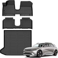 Auxko All Weather Floor Mats Cargo Mat for Hyundai IONIQ 5 2025 Limited XRT Movable Console TPE Liners All Season Accessories Guard Odorless Anti-Slip Floor Liners Trunk Tray for IONIQ 5 2025 Limited