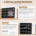 AKTOP Peg Board Wall Organizer 4-Pack – 12"x12" Black Pegboard Combination Kit with 13 Accessories for Wall, Plastic Peg Boar